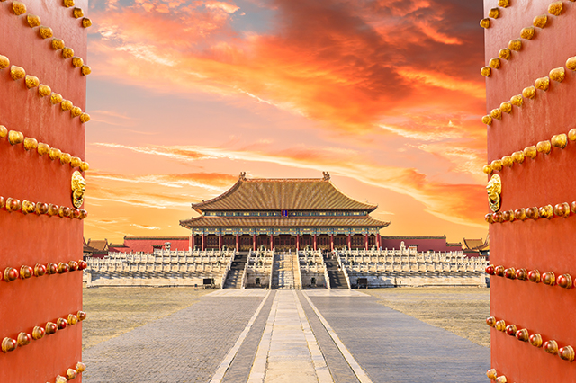 china tours An orange sky in Beijing.