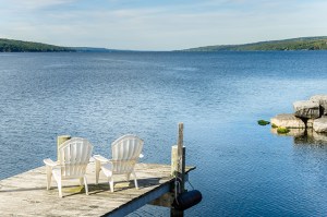 finger lakes - two chairs on a dock