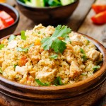 bowl of rice from a recipe created in a slow cooker