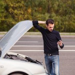 car breakdown - driver is stranded on the side of the road