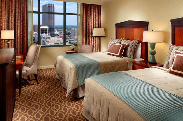 A room in the Omni Atlanta Hotel.