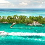 boat sailing in the turquoise waters of the Caribbean