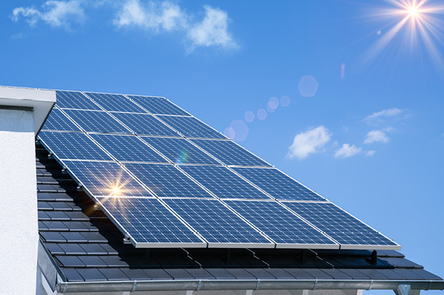 solar panels on a roof