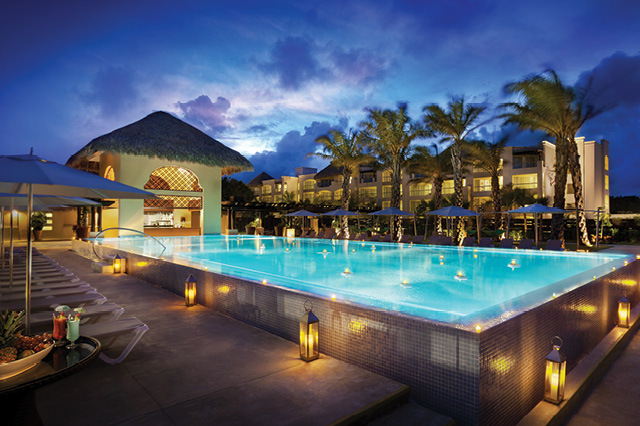 pool side view at a resort in punta cana