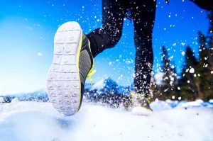 running in the snow