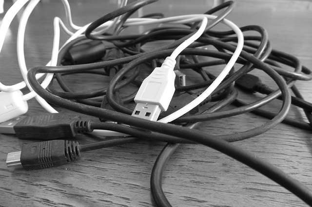 Tangled Electronics Cords