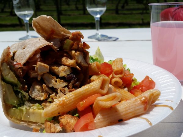 lunch on a north fork winery bike tour