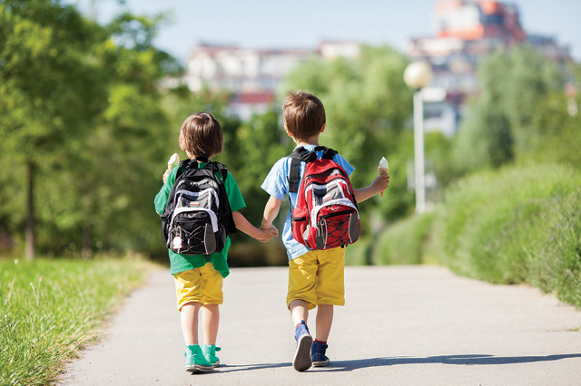 Kids with backpacks