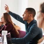 Man raising hand