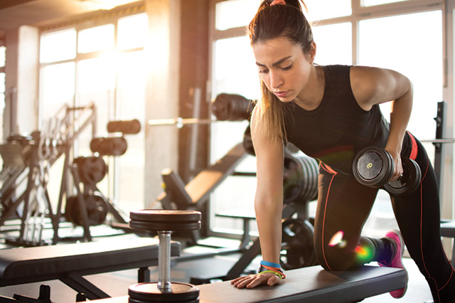 Woman lifting weights