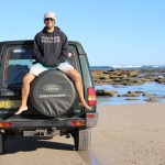 Elias Christeas and his car on the beach