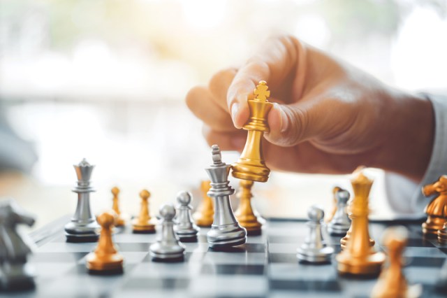 man playing chess