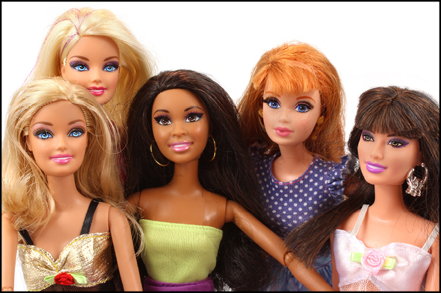 different variations of barbie dolls