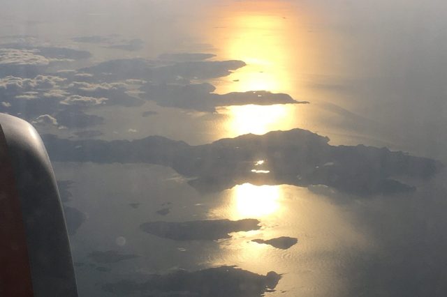 sunset from plane