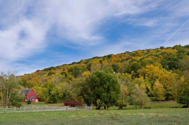 fall red barn