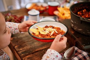 making homemade chili