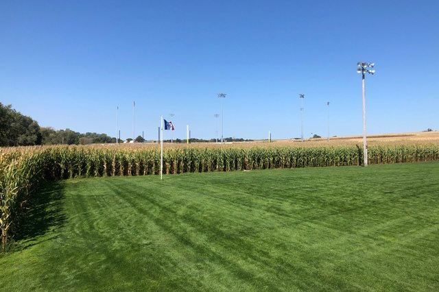 Field of Dreams ball field surrounded by corn