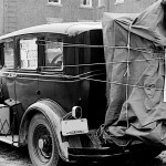 Old car with luggage