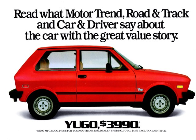 yugo - worst cars in history