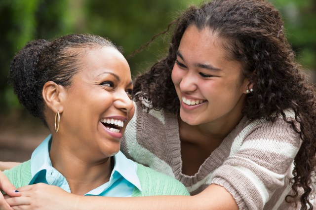 mother daughter hugging