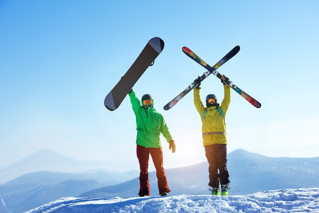 ski resorts for beginners - skier and snowboarder