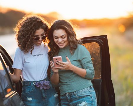 Sunset, Smart phone, Travel, Technology, Family