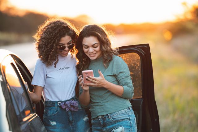 Sunset, Smart phone, Travel, Technology, Family