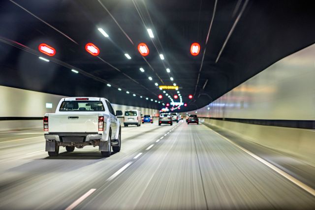 driving in tunnel